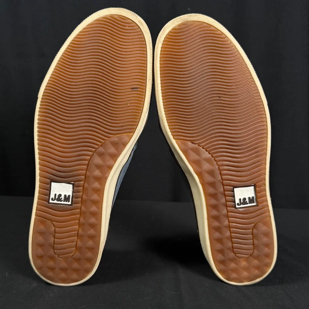 Johnston & Murphy Blue Woven Nubuck Slip On Sneakers 25-2529 Sheepskin Mens 10